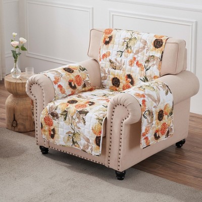 Image showcasing Greenland Home Somerset Quilted Reversible Furniture Cover, Gold : Target