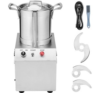 VEVOR Food Processor & Vegetable Chopper, 6.3 Quart Food-Grade Stainless Steel Food Processor Chopper with 2 Extra S-Curve Blades, Silver - 1 of 4