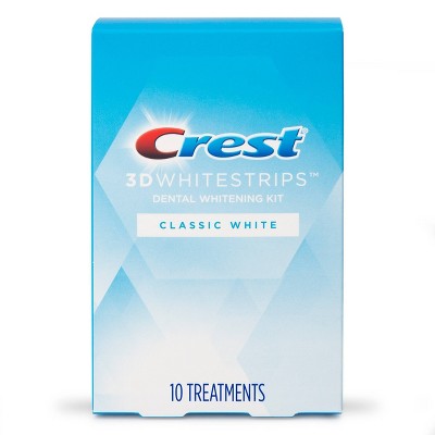 Crest 3D Whitestrips Classic White Teeth Whitening Kit with Hydrogen Peroxide -  10 Treatments