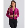INSPIRE CHIC Women's Metallic Stars Printed Velvet 1 Button Business Office Crop Jacket - 4 of 4