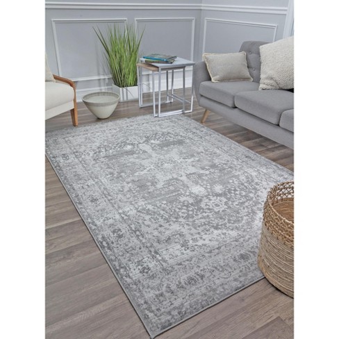 Rugs America Freida Fy40a Cloudy Grey Vintage Farmhouse Light Gray Area ...