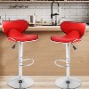 BestMassage Bar Stools Set of 2 with Backrest and Footrest Modern Kitchen Island Stools, Red - 2 of 4