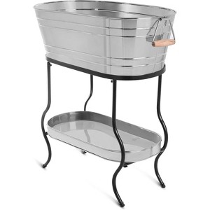 BirdRock Home 35G Stainless Steel Beverage Tub with Stand - Oval - 1 of 4