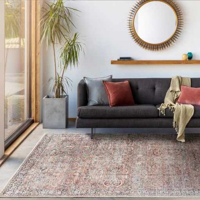 Hauteloom Rectangle Area Rug   Dusty Pink