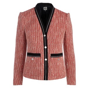 Anne Klein Womens Tweed Cardigan Three Button Blazer Jacket - 1 of 1