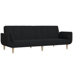 vidaXL Sofa Bed Black 100% Polyester, Wood, Foam 2-Seater - 1 of 4