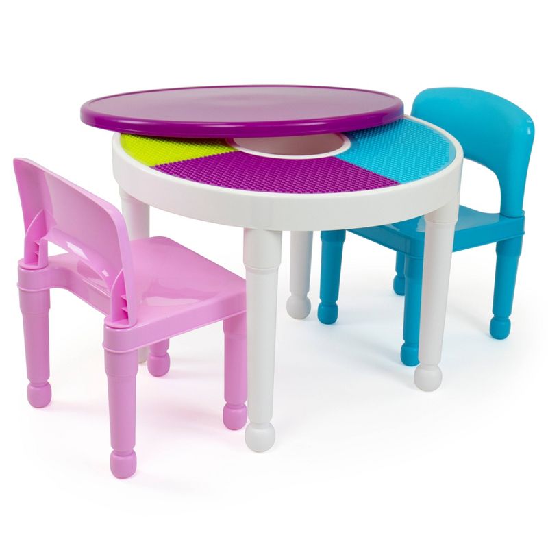 3pc Kids' 2 in 1 Round Activity Table with Chairs - Humble Crew, 6 of 9