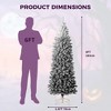 Pre-Lit Snow Flocked Pencil Christmas Tree, Gradient Lights, Foldable Metal Base, Lighted Holiday Decor - 2 of 4