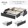 Platform Bed Frame with 3 Storage Drawers, Fabric Upholstered, Wooden Slats Support, No Box Spring Needed, Noise Free, Easy Assembly, Dark Grey - 2 of 4