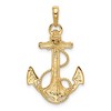 Black Bow Jewelry 14k Yellow Gold Admiralty Anchor with Rope Pendant - 3 of 4