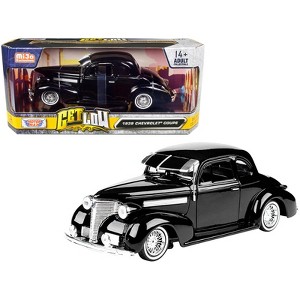 1939 Chevrolet Coupe Lowrider Black "Get Low" Series 1/24 Diecast Model Car by Motormax - 1 of 3