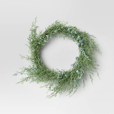 Cypress and Juniper Wreath Green - Threshold™