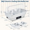 9QT Stainless Steel Chafing Dish Buffet Set, Food Warmer with Temperature Control & Transparent Roll Top Lid for Parties, Banquets, Buffets - 2 of 4