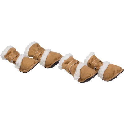 Pet Life Shearling "Duggz" Dog Shoes - Beige