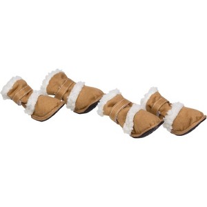 Pet Life Shearling "Duggz" Dog Shoes - Beige - 1 of 2
