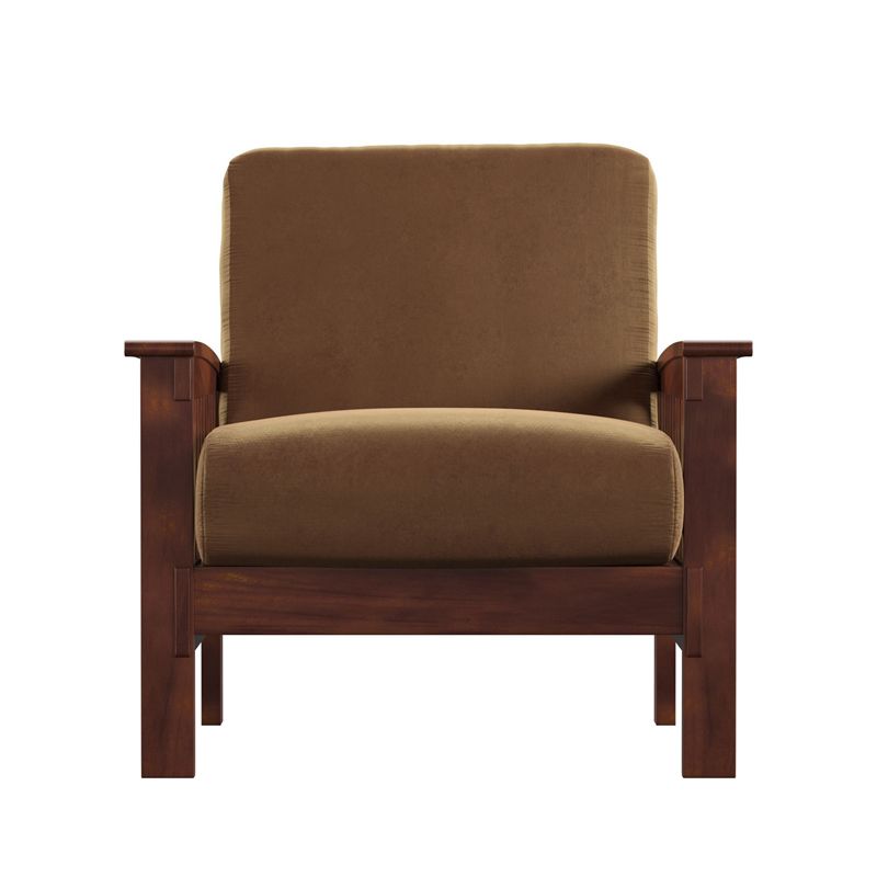 iNSPIRE Q 34"H Polyurethane Foam & Poplar Wood Accent Chair in Rust Brown, 5 of 7