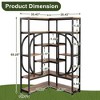 Kumasinova Book Shelf with 7-Tier Open Storage Shelves,Modern L-Shaped Bookcase Display Rack Floor Standing for Office,Living Room,Bedroom,Brown - 3 of 4