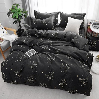 Acoinel Constellation Pattern Microfiber Bedding Set, Soft Wrinkle-Resistant Easy Care, Black — фото 2
