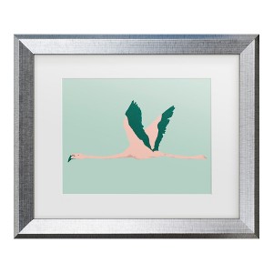 Trademark Fine Art - Annie Warren  Sherbet Flamingos I Matted Framed Art - 1 of 4