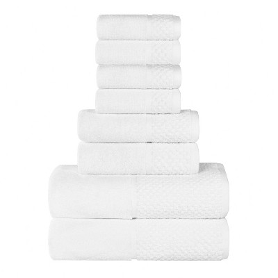 Ribbed Cotton Highly Absorbent Medium Weight 12 Piece Assorted Towel Set by Blue Nile Mills
