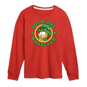 Boys' - Garfield - Top O The Whatever Long Sleeve Graphic T-Shirt - 1 of 4