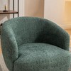 Chenille Fabric Accent Swivel Chair With Gold Metal Round Base,Green - 3 of 4