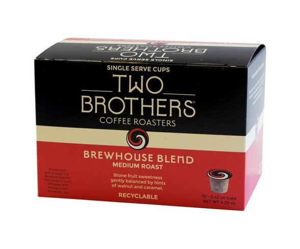 Two Brothers Brewhouse Blend Medium Roast Coffee - Keurig K-Cup Pods - 10ct