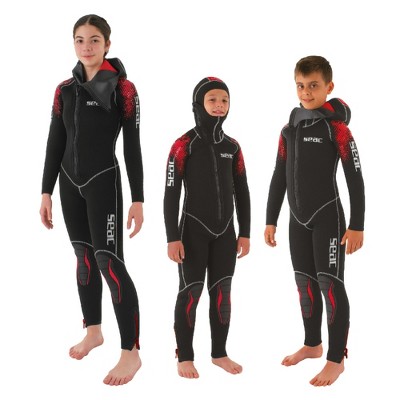 Seac First 5mm one-Piece Wetsuit with Integrated Hood for Children and Teenegers