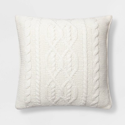 2pk Chenille Square Throw Pillows Cream - Threshold™