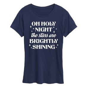 Women's - Instant Message - Oh Holy Night Christmas Short Sleeve Graphic T-Shirt - 1 of 4