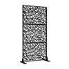Mesh-Style Black Galvanized Steel Screen, measuring 183cm x 90cm x 40cm, for partitioning and decor - 2 of 3