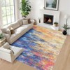Washable Modern Abstract Rug Non Slip Low Pile Rug Soft Contemporary Throw Floor Cover Foldable Indoor Carpet for Living Room Bedroom Playroom - 2 of 4