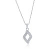 Bella Silver Sterling Silver, Pave CZ Marquise Necklace & Earrings Set - Silver - 16+2 Inch - 3 of 4