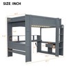 NicBex Twin/Full Size Wooden Gaming Loft Bed with Desk,Multi-Storage Shelves,LED&Charging Station,Multifunctional Loft Bed for Gamers,350lbs Max - 3 of 4