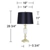 Vienna Full Spectrum European Style Table Lamp 28.75" Tall Brass Faceted Clear Crystal Urn Navy Blue Hardback Drum Shade Living Room Bedroom - 4 of 4