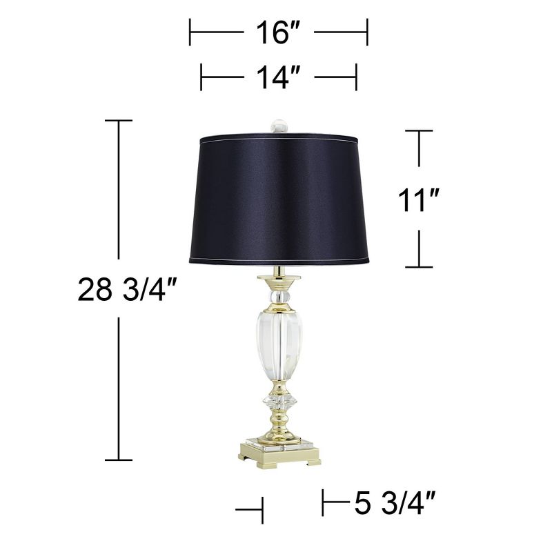 Vienna Full Spectrum European Style Table Lamp 28.75" Tall Brass Faceted Clear Crystal Urn Navy Blue Hardback Drum Shade Living Room Bedroom, 4 of 7