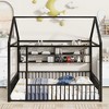 Full Size Metal House Bed Frame with Fence and Shelves - 2 of 4