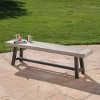 Coolbibila-Acacia Wood Dining Bench, Outdoor Bench With 63 Inch Long,  Dining Bench Modern - 2 of 4