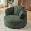 APRILSOUL 48.80"Compressible Corduroy Round Chair with Cushioned Backrest - Modern Comfort Seating - 2 of 4