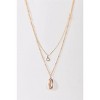 Slickblue Gold Double Chain Necklace, Ivory Shell & Clear Faux Crystal Pendants, Adjustable 15-17.5 Inch - 4 of 4