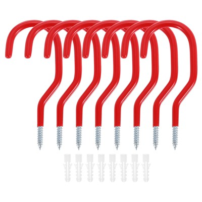 Unique Bargains Heavy Duty Garage Wall Ceiling Utility Tool Hanger Bike Screw Hooks 8 Pcs