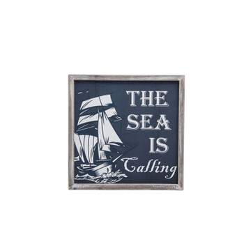 Beachcombers Sea Is Calling Wall Plaque Wall Hanging Decor Decoration Hanging Composite Sign Home Decor With Sayings 11.8 x 0.78 x 11.8 Inches.