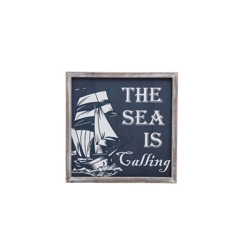 Beachcombers Sea Is Calling Wall Plaque Wall Hanging Decor Decoration Hanging Composite Sign Home Decor With Sayings 11.8 x 0.78 x 11.8 Inches., 1 of 5