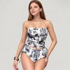 Anna-Kaci Swim Women's Strapless Ruched Tankini Top and High Waist Bikini Bottom Two-Piece Swimsuit - 4 of 4