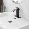 BWE Waterfall Single Handle Single Hole Bathroom Faucet Bathroom Vanity Sink Faucet in Matte Black - 2 of 4
