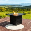 BAOURE 34" 50,000 BTU Black Steel Propane Fire Pit Table with Lid - 2-in-1 Outdoor Heater and Coffee Table for Patio, Deck, Garden - 3 of 4