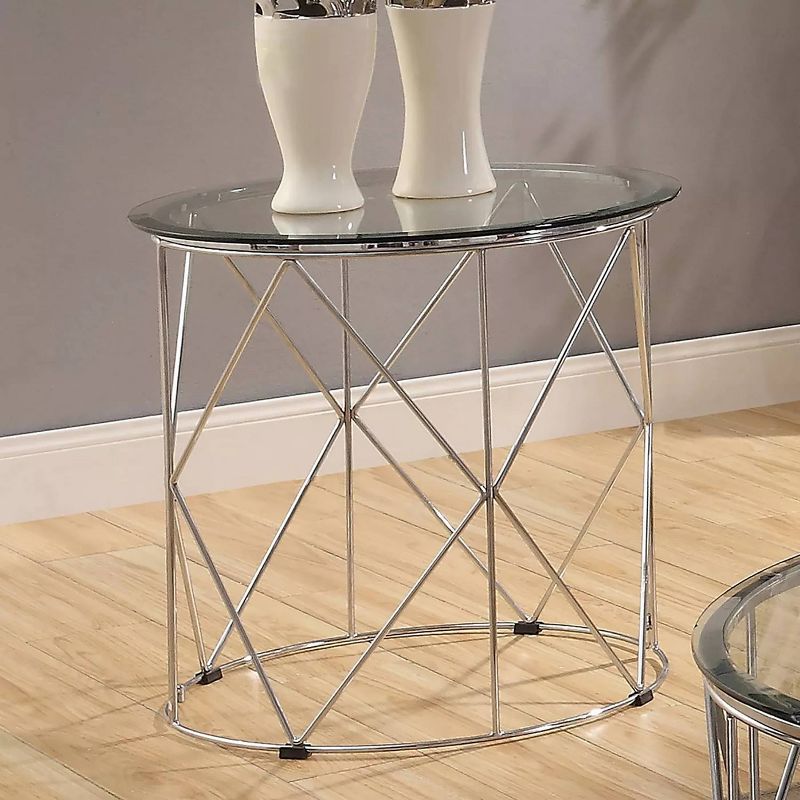 Relm Glass Top End Table Chrome - miBasics, 3 of 6