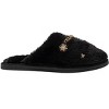 bebe Women’s Slippers - Plush House Slippers with Faux Fur and Gold Chain Accent - 2 of 4