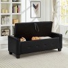 Gulches 48inch Ottoman Bench with Storage Upholstered Tufted Faux Leather PU for Bedroom Living Room Hallway Black - 4 of 4