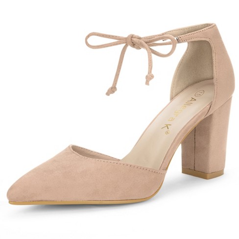 Nude pointed block heel hotsell